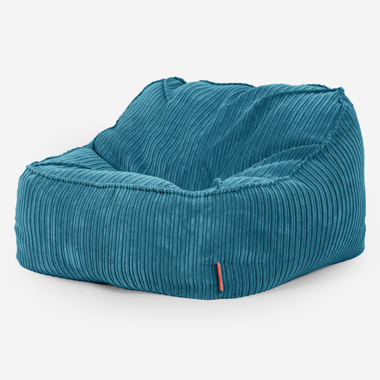 Saccosäckstolen Sloucher - Klassisk Manchestertyg Turkos 03