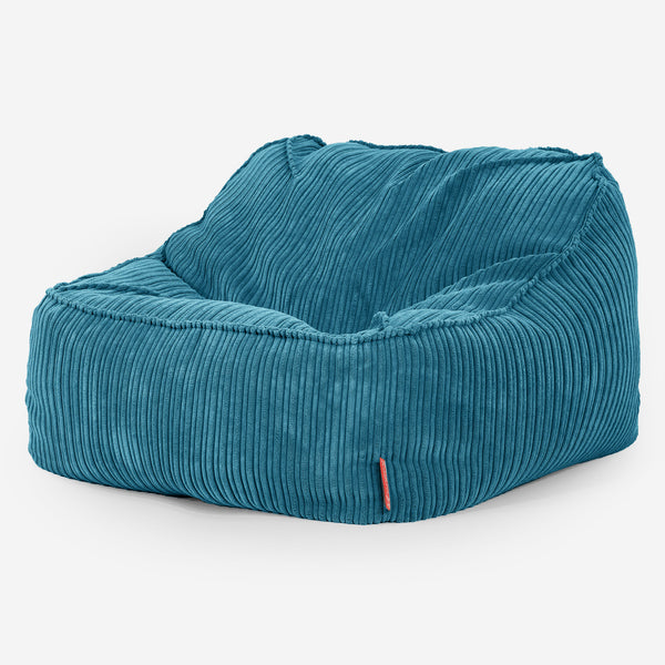 Saccosäckstolen Sloucher - Klassisk Manchestertyg Turkos 03