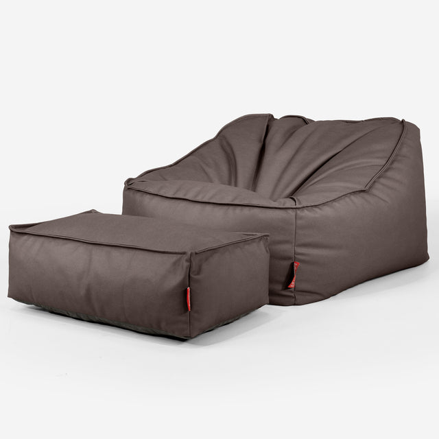 Saccosäckstolen Sloucher - Veganskt Läder Chokladbrun 02
