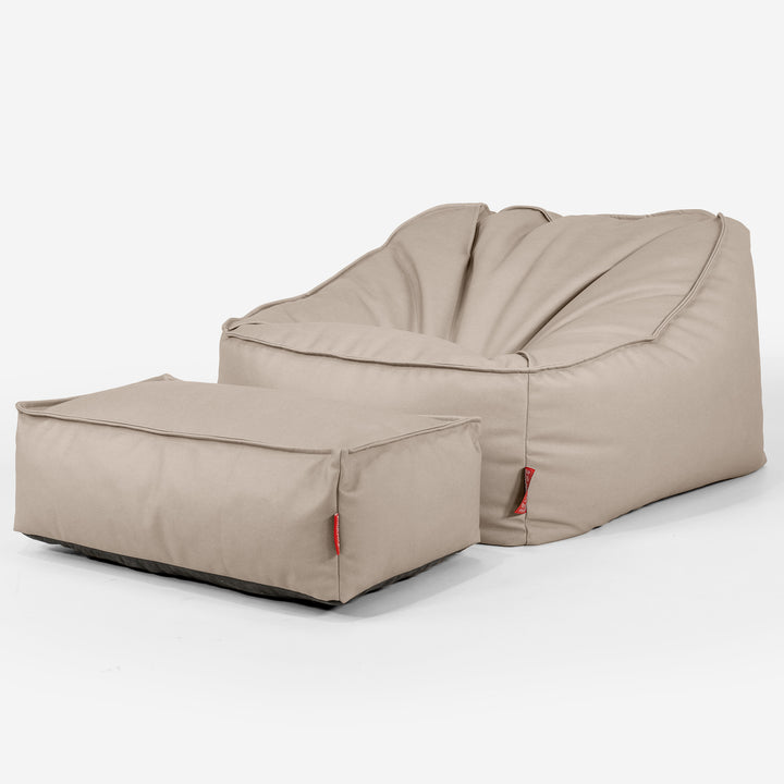 Saccosäckstolen Sloucher - Veganskt Läder Elfenbensvit 02