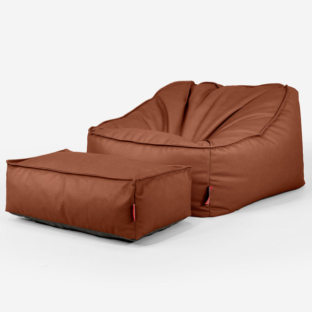 Saccosäckstolen Sloucher - Veganskt Läder Kastanj 02
