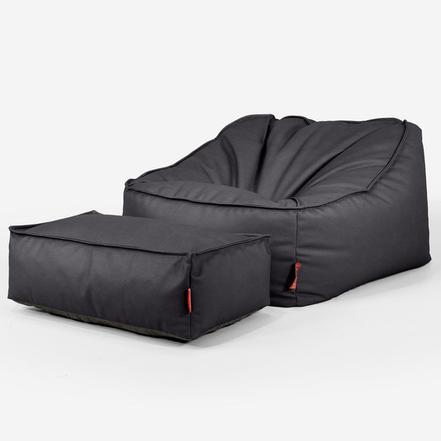 Saccosäckstolen Sloucher - Veganskt Läder Svart 02