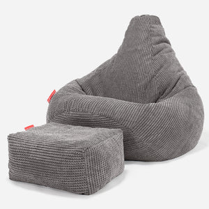 Game Fåtölj Saccosäck - Pom-pom Mörkgrå