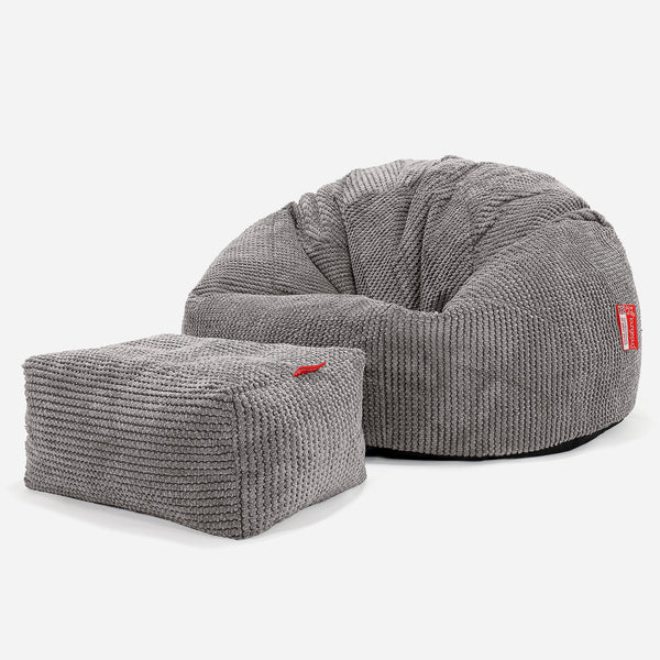 Klassisk Sittsäck Stol - Pom-pom Mörkgrå 01