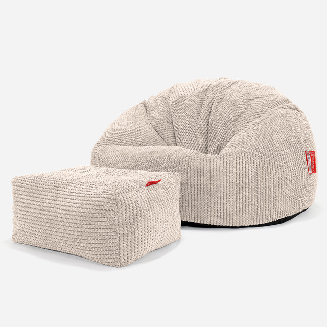 Klassisk Sittsäck Stol - Pom-pom Elfenbensvit 02