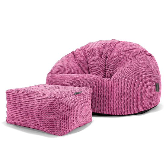 Klassisk Sittsäck Stol - Pom-pom Rosa 02
