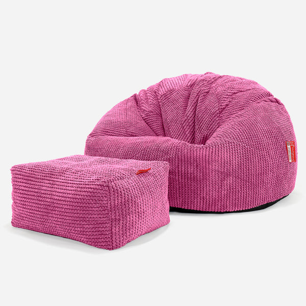 Klassisk Sittsäck Stol - Pom-pom Rosa 01
