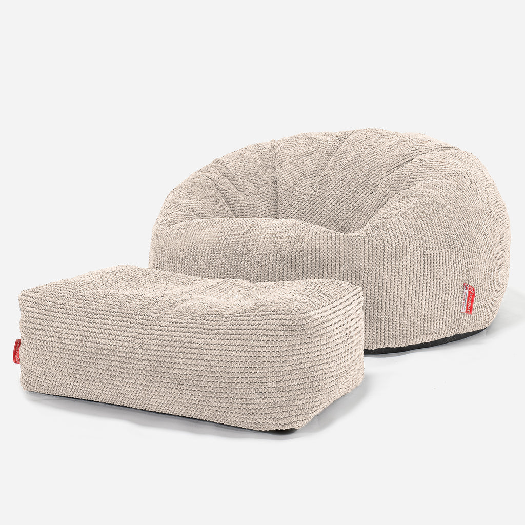 Klassisk Saccosäck Soffa - Pom-pom Elfenbensvit 02
