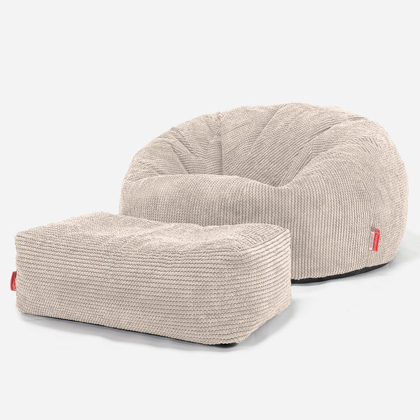Klassisk Saccosäck Soffa - Pom-pom Elfenbensvit 01
