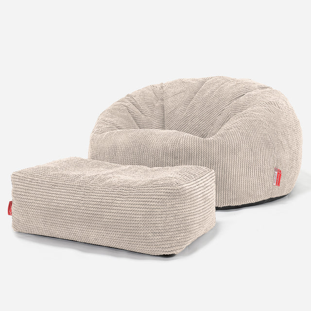 Klassisk Saccosäck Soffa - Pom-pom Elfenbensvit 02