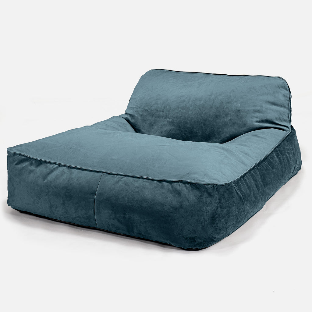 Dagbädd Sittsäck, Dubbel - Sammet Teal 01
