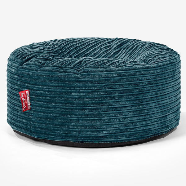 Sittpuff Rund - Klassisk Manchestertyg Teal 01