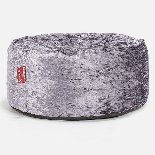 Sittpuff Rund - Vintagesammet Lavendelblå 01