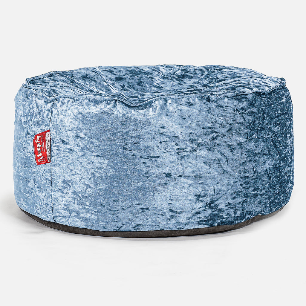 Sittpuff Rund - Vintagesammet Teal 01
