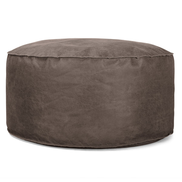 Sittpuff Rund - Slitet Skinn Naturskiffer 01