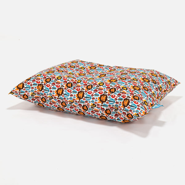 Sittsäck Barn Kudde 1-6 år - Tryck Lejon Fabric Close-up Image