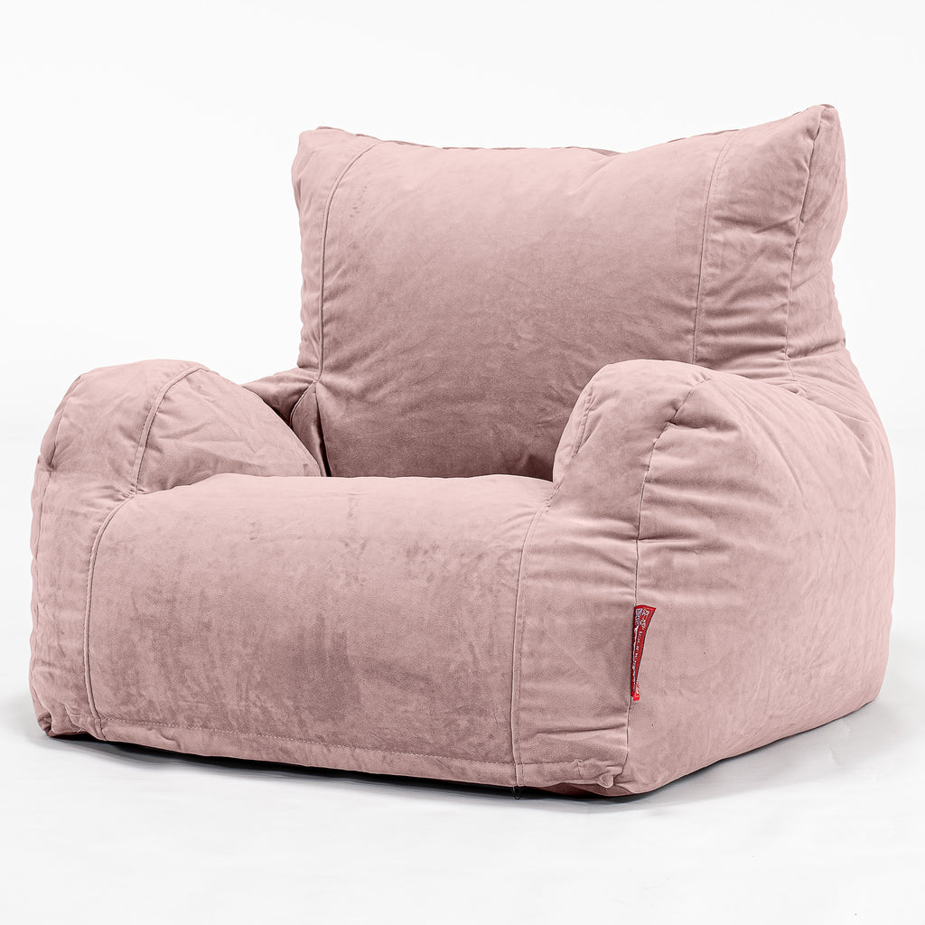 Sittsäck Fåtölj - Sammet Rosa 01