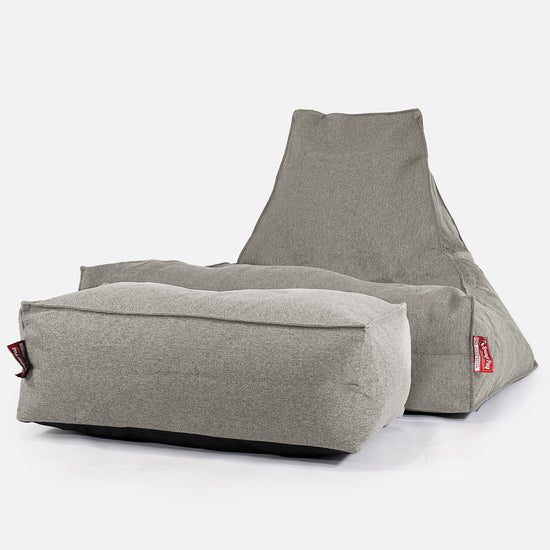 Sittsäck Lounge - Interalli-ull Silverfärgad 02