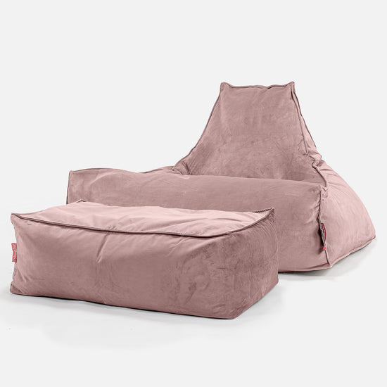Sittsäck Lounge - Sammet Rosa 02