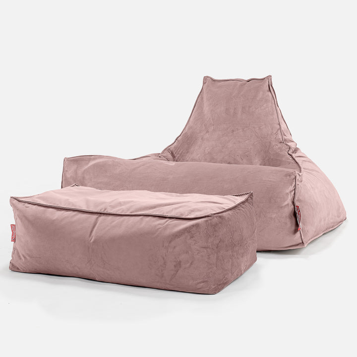 Sittsäck Lounge - Sammet Rosa 02