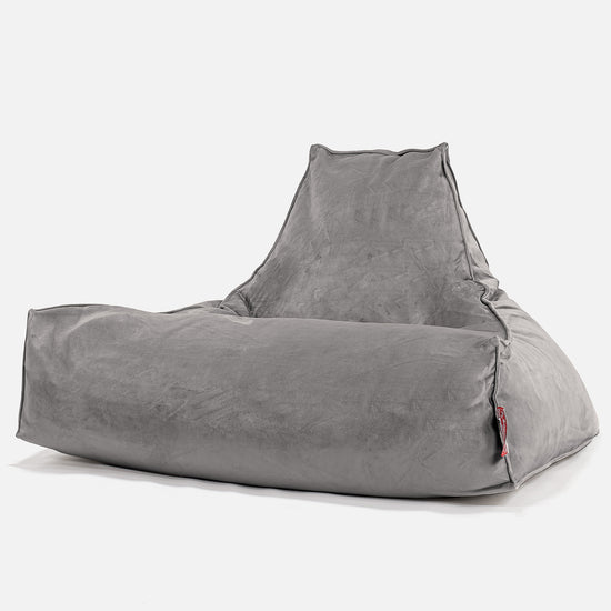 Sittsäck Lounge - Sammet Silverfärgad 01
