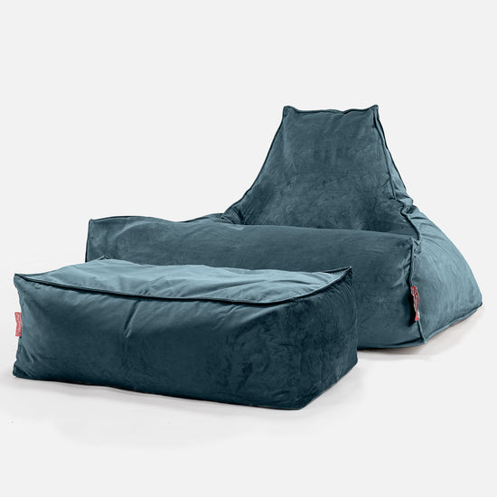 Sittsäck Lounge - Sammet Teal 02