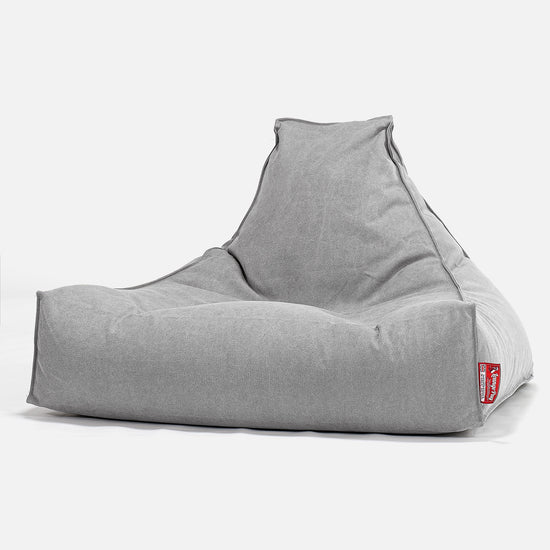 Sittsäck Lounge - Stentvättad denim Grå 01