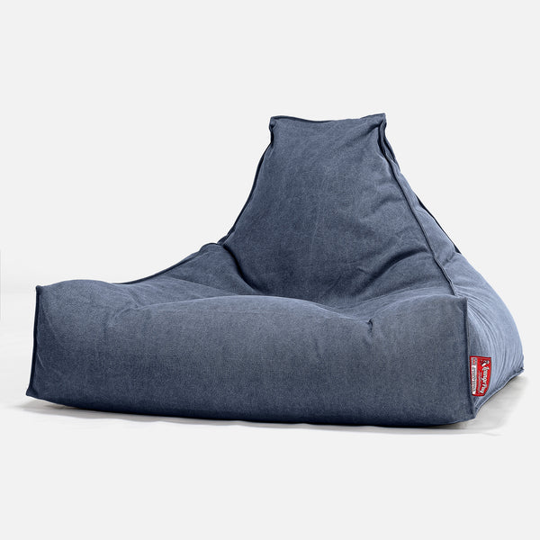 Sittsäck Lounge - Stentvättad denim Marinblå 01