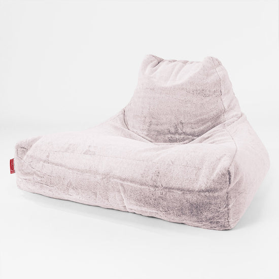 Soffa Lounge XXL Sittsäck - Fuskkaninpäls Gammelrosa 01