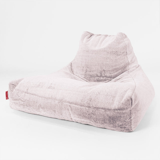 Soffa Lounge XXL Sittsäck - Fuskkaninpäls Gammelrosa 01