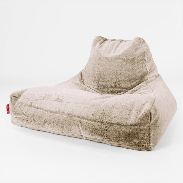 Soffa Lounge XXL Sittsäck - Fuskkaninpäls Gyllenbrun 01