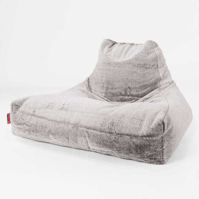 Soffa Lounge XXL Sittsäck - Fuskkaninpäls Ljusgrå 01
