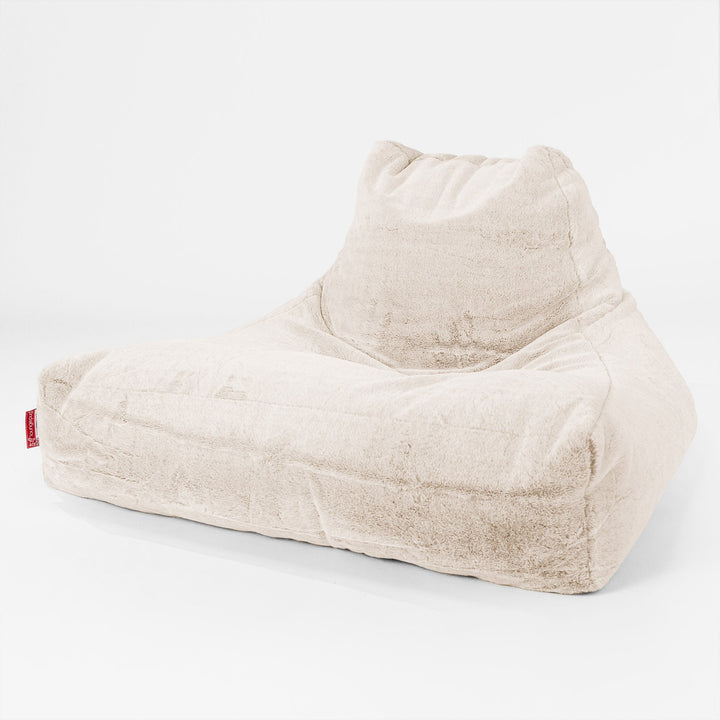 Soffa Lounge XXL Sittsäck - Fuskkaninpäls Vit 01