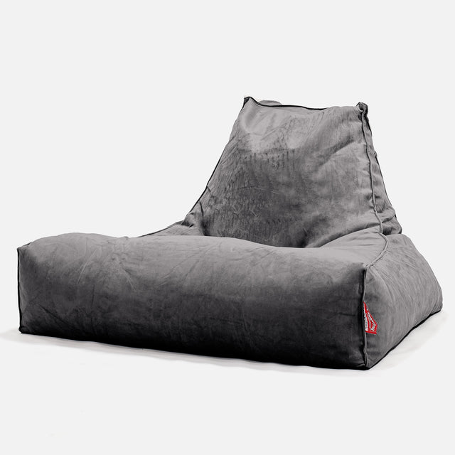 Soffa Lounge XXL Sittsäck - Sammet Grafitgrå 01