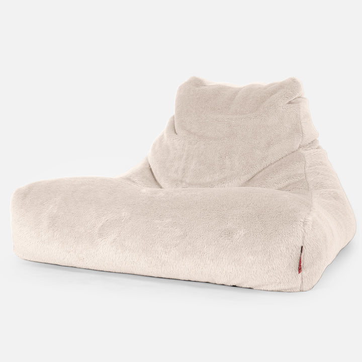 Soffa Lounge XXL Sittsäck - Teddy-fuskpäls Gräddvit 01