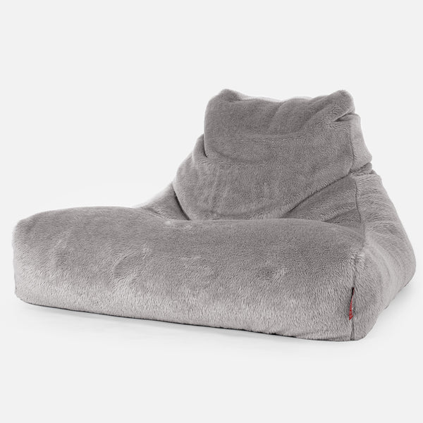 Soffa Lounge XXL Sittsäck - Teddy-fuskpäls Mellangrå 01