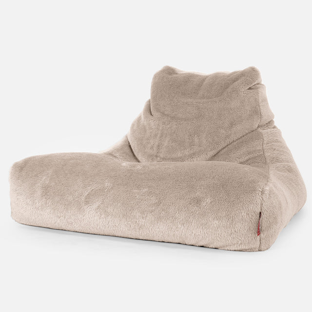 Soffa Lounge XXL Sittsäck - Teddy-fuskpäls Minkbrun 01