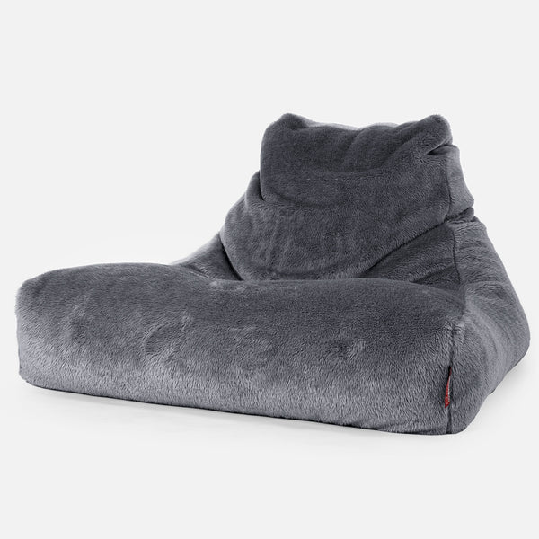Soffa Lounge XXL Sittsäck - Teddy-fuskpäls Mörkgrå 01
