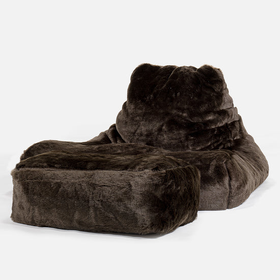 Soffa Lounge XXL Sittsäck - Fuskpäls Brun 02