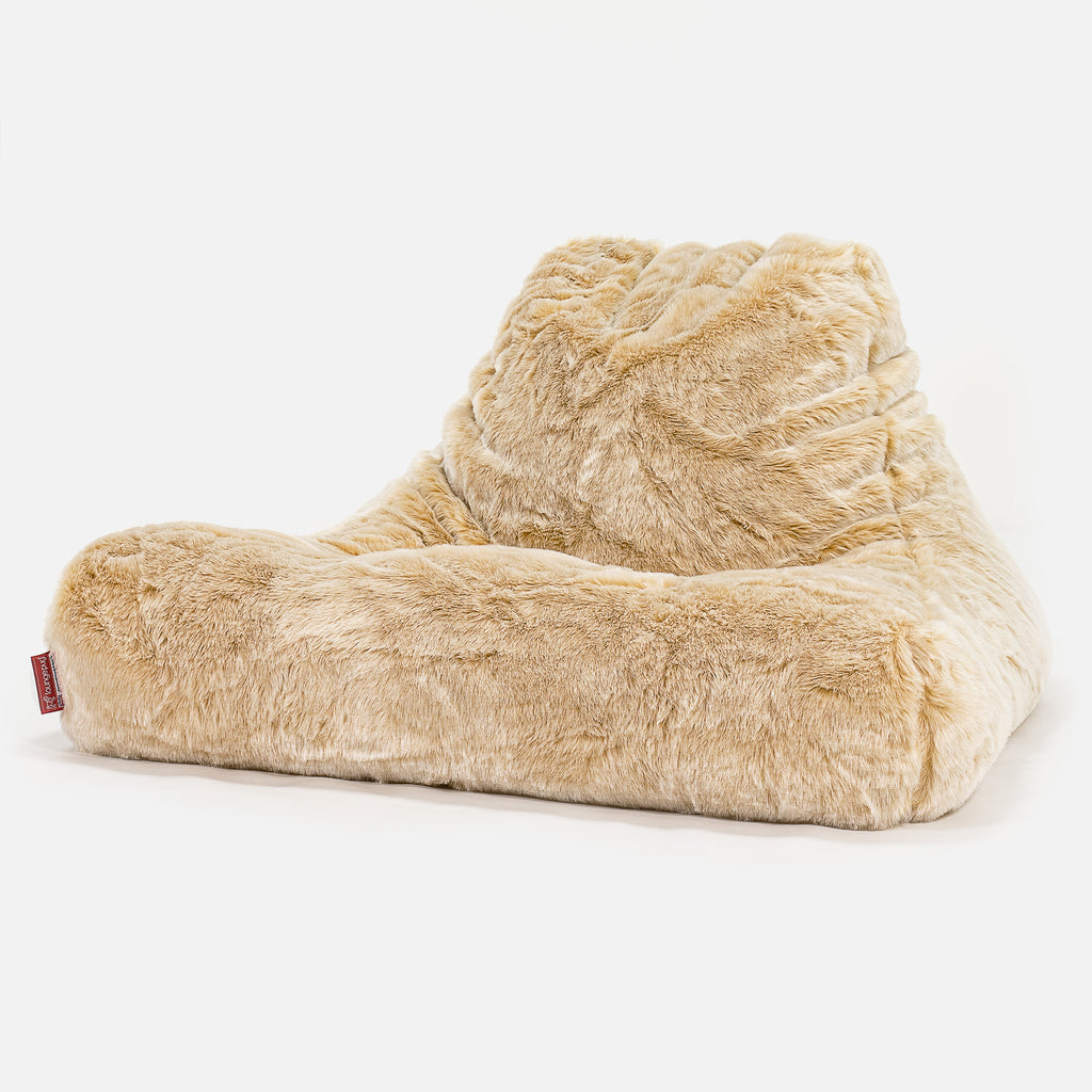 Soffa Lounge XXL Sittsäck - Fuskpäls Vit 01