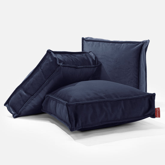 Stor Golvkudde - Sammet Navy 03