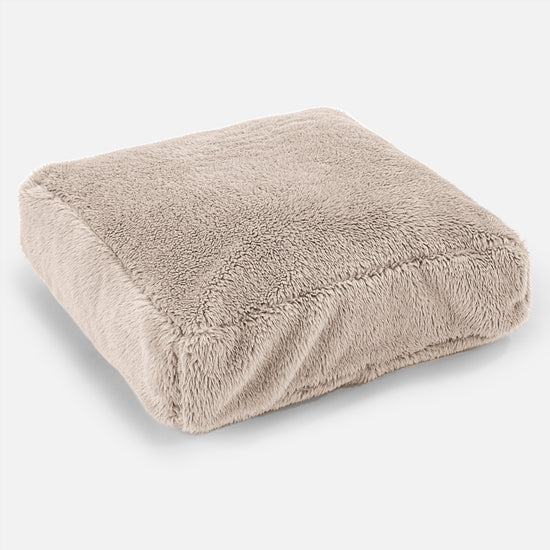 Stor Golvkudde - Teddy-fuskpäls Minkbrun 01