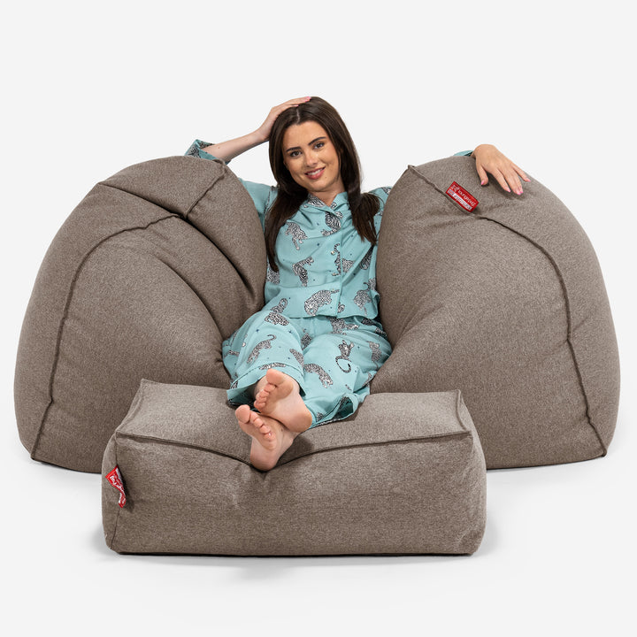 Stor Saccosäck Soffa - Interalli-ull Gulbrun 03