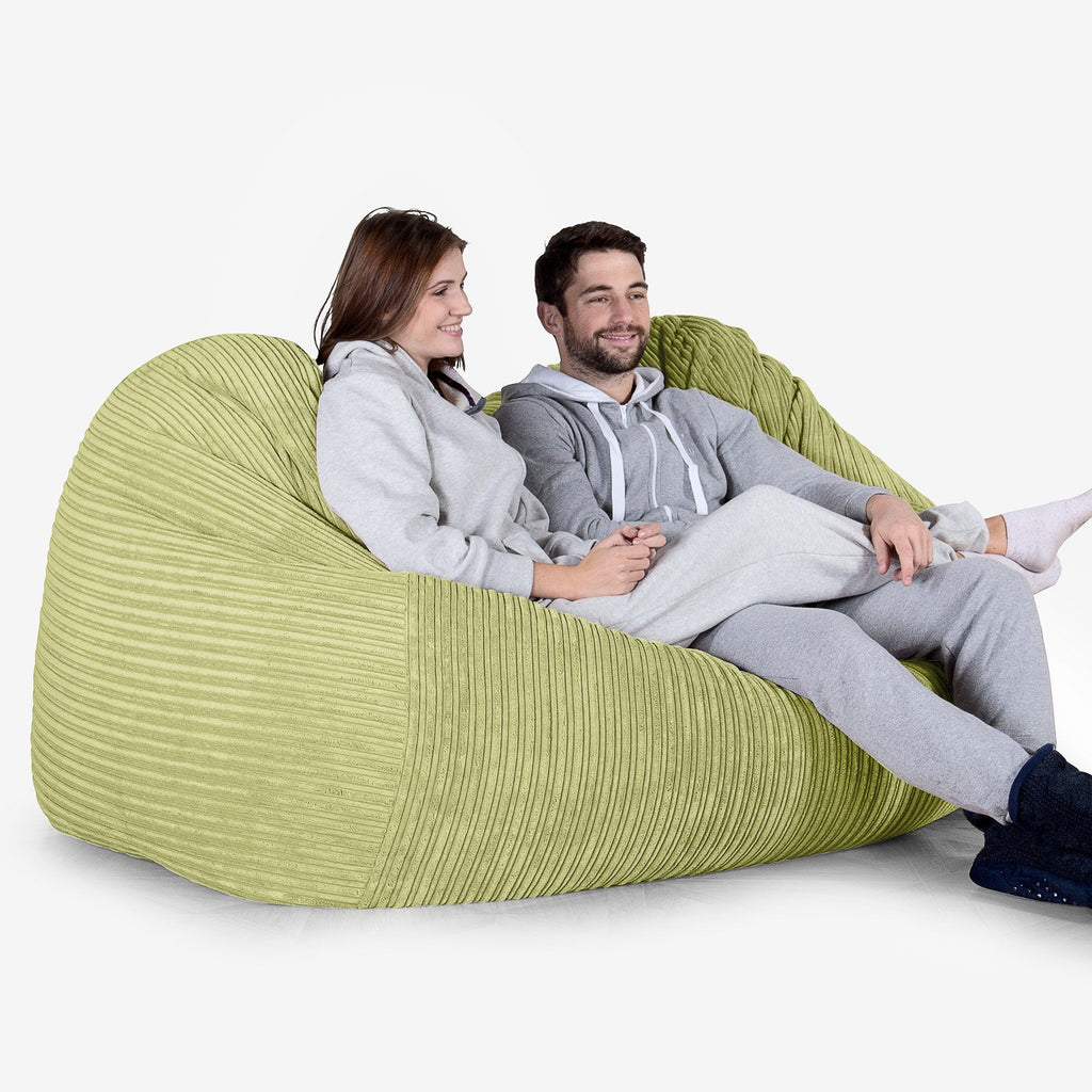 Stor Saccosäck Soffa - Klassisk Manchestertyg Limegrön 02