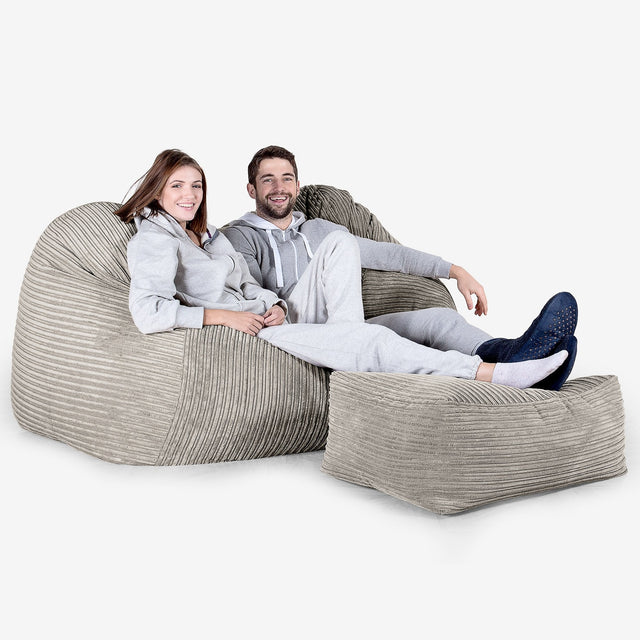 Stor Saccosäck Soffa - Klassisk Manchestertyg Minkbrun 03