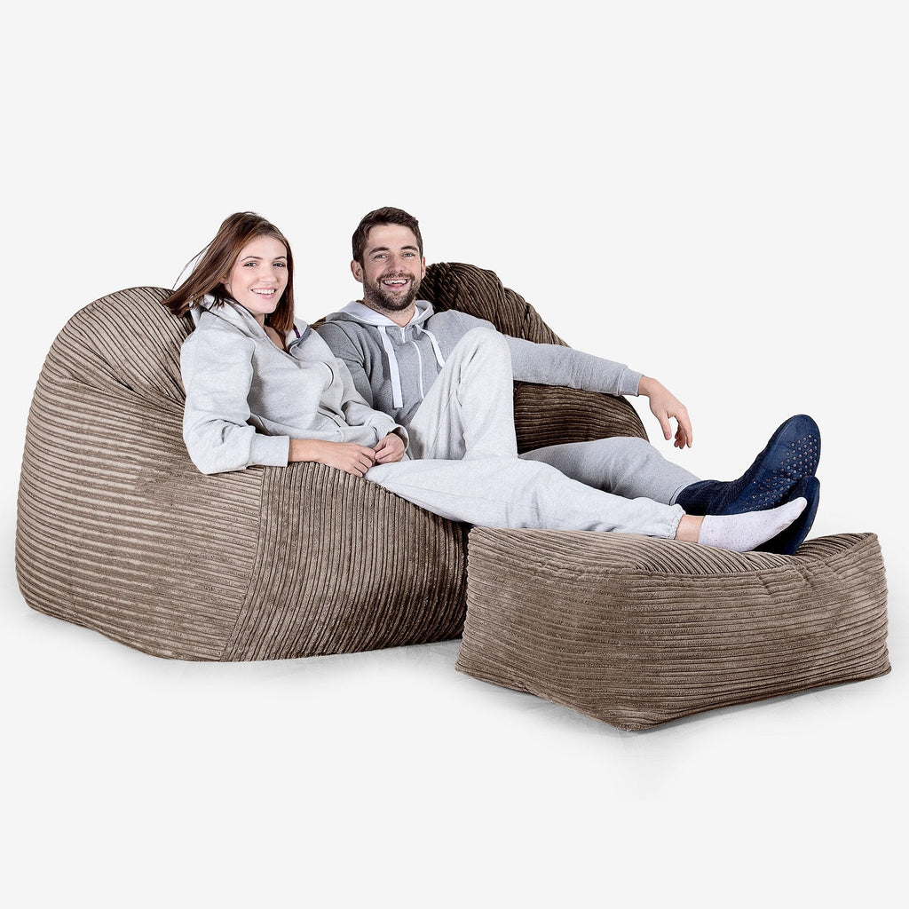 Stor Saccosäck Soffa - Klassisk Manchestertyg Mocca 03