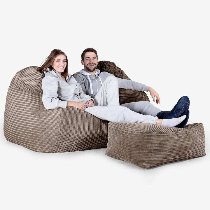 Stor Saccosäck Soffa - Klassisk Manchestertyg Mocca 03