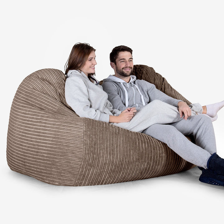 Stor Saccosäck Soffa - Klassisk Manchestertyg Mocca 02