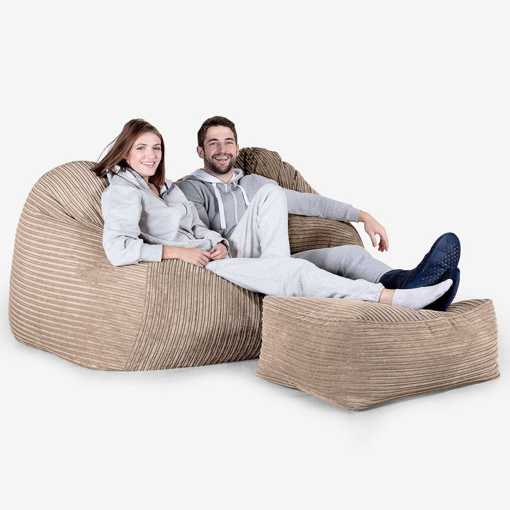 Stor Saccosäck Soffa - Klassisk Manchestertyg Sandfärgad 03