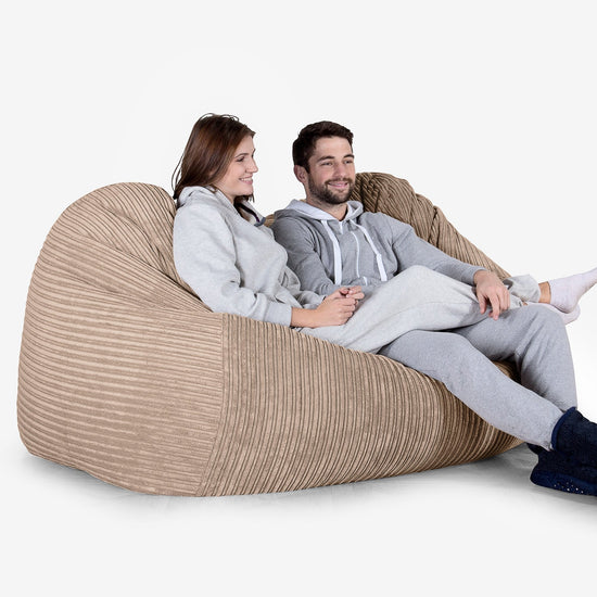 Stor Saccosäck Soffa - Klassisk Manchestertyg Sandfärgad 02